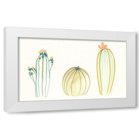 Funky Succulents IV White Modern Wood Framed Art Print by Vess, June Erica