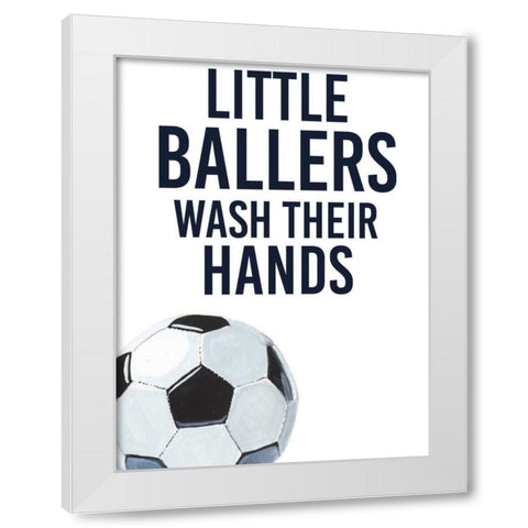 Little Ballers II White Modern Wood Framed Art Print by Studio W