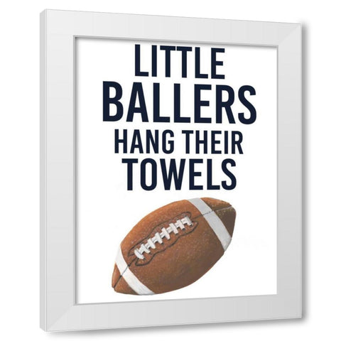 Little Ballers III White Modern Wood Framed Art Print by Studio W