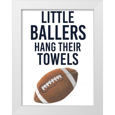 Little Ballers III White Modern Wood Framed Art Print by Studio W