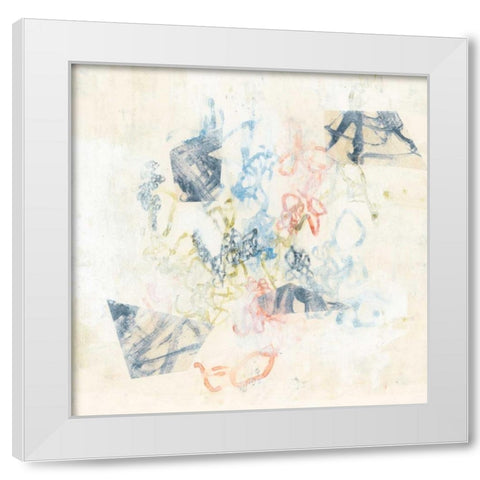 Pastel Scribble I White Modern Wood Framed Art Print by Goldberger, Jennifer