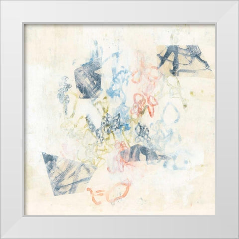 Pastel Scribble I White Modern Wood Framed Art Print by Goldberger, Jennifer