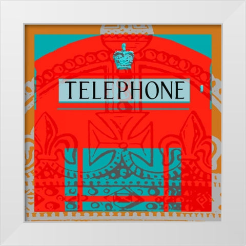 London Calling II White Modern Wood Framed Art Print by Montillio, Louise