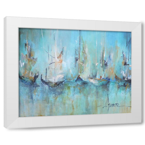 Altamar White Modern Wood Framed Art Print by Herrera, Leticia