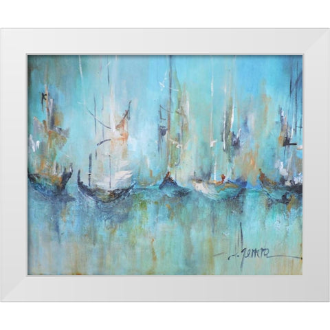 Altamar White Modern Wood Framed Art Print by Herrera, Leticia