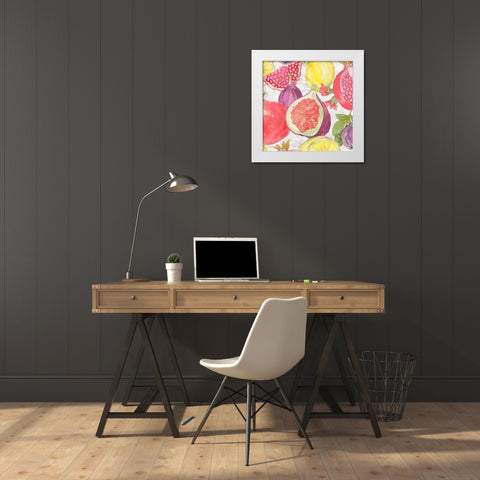Fruit Medley I White Modern Wood Framed Art Print by Mark, Leslie