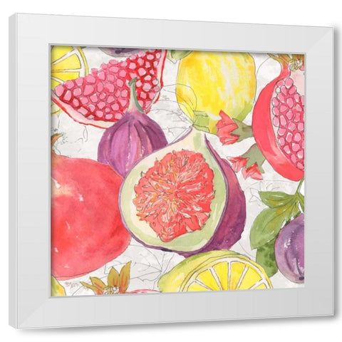 Fruit Medley I White Modern Wood Framed Art Print by Mark, Leslie