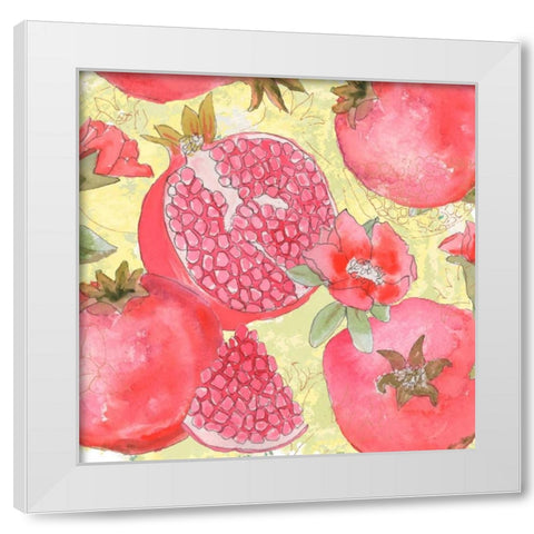 Pomegranate Medley II White Modern Wood Framed Art Print by Mark, Leslie