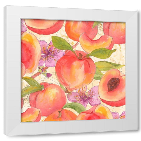 Peach Medley I White Modern Wood Framed Art Print by Mark, Leslie
