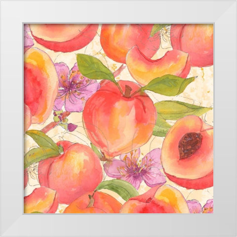 Peach Medley I White Modern Wood Framed Art Print by Mark, Leslie