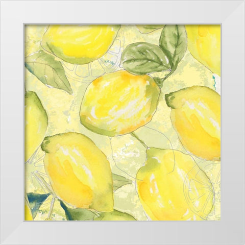 Lemon Medley I White Modern Wood Framed Art Print by Mark, Leslie
