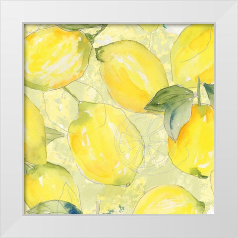 Lemon Medley II White Modern Wood Framed Art Print by Mark, Leslie