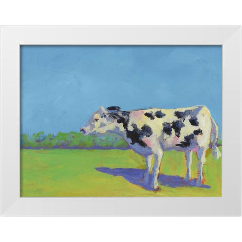 Cow Pals III White Modern Wood Framed Art Print by Young, Carol