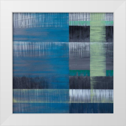 Vibrations I White Modern Wood Framed Art Print by joy, Julie