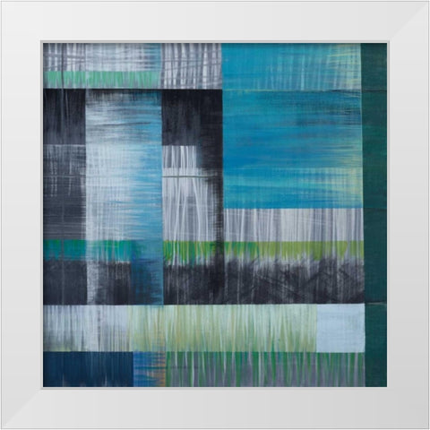 Vibrations II White Modern Wood Framed Art Print by joy, Julie