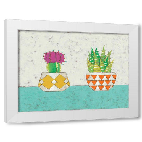 Succulent Duo II White Modern Wood Framed Art Print by Zarris, Chariklia