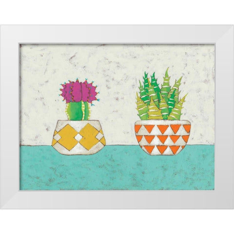 Succulent Duo II White Modern Wood Framed Art Print by Zarris, Chariklia