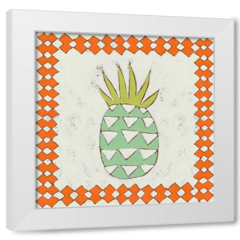 Pineapple Vacation I White Modern Wood Framed Art Print by Zarris, Chariklia