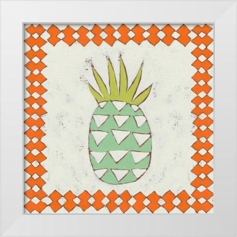 Pineapple Vacation I White Modern Wood Framed Art Print by Zarris, Chariklia