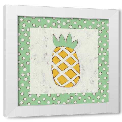 Pineapple Vacation II White Modern Wood Framed Art Print by Zarris, Chariklia