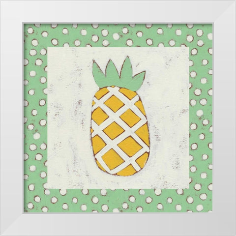 Pineapple Vacation II White Modern Wood Framed Art Print by Zarris, Chariklia