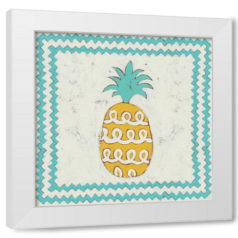 Pineapple Vacation IV White Modern Wood Framed Art Print by Zarris, Chariklia