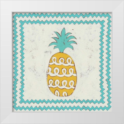 Pineapple Vacation IV White Modern Wood Framed Art Print by Zarris, Chariklia