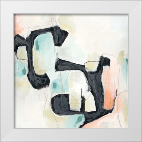 Pastel Horizon I White Modern Wood Framed Art Print by Vess, June Erica