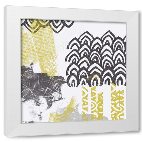 Block Print Abstract I White Modern Wood Framed Art Print by Vess, June Erica