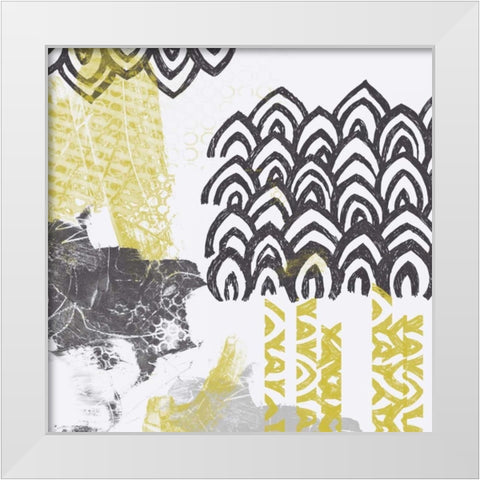 Block Print Abstract I White Modern Wood Framed Art Print by Vess, June Erica