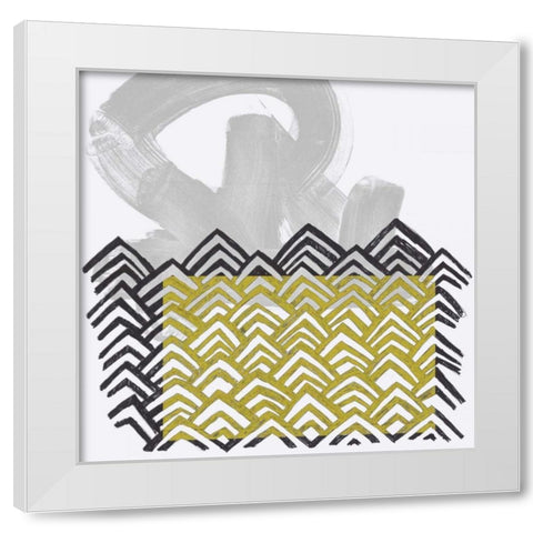 Block Print Abstract II White Modern Wood Framed Art Print by Vess, June Erica