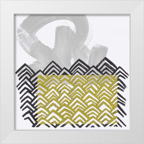 Block Print Abstract II White Modern Wood Framed Art Print by Vess, June Erica