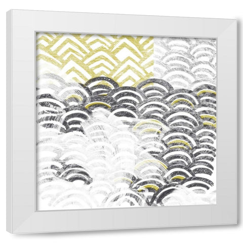 Block Print Abstract III White Modern Wood Framed Art Print by Vess, June Erica