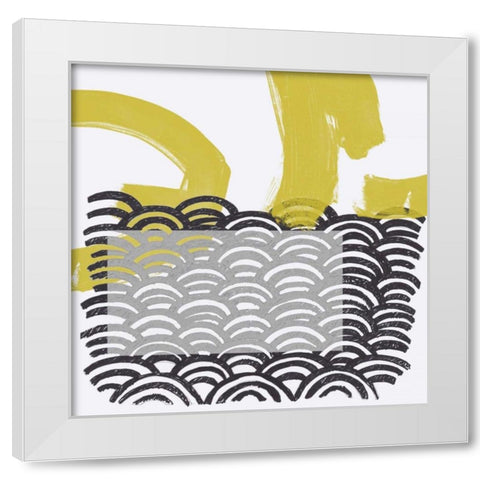 Block Print Abstract IV White Modern Wood Framed Art Print by Vess, June Erica