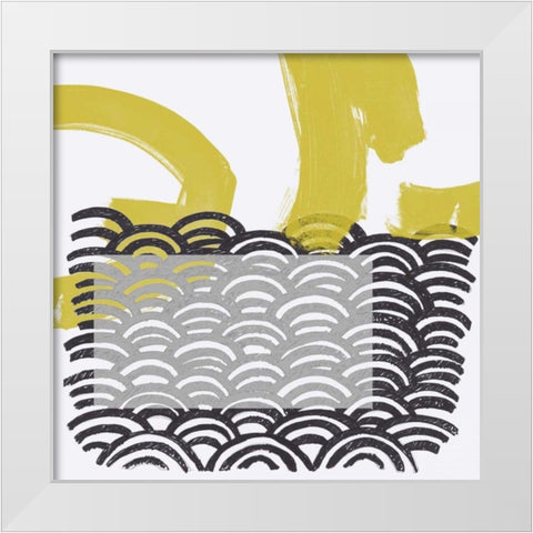 Block Print Abstract IV White Modern Wood Framed Art Print by Vess, June Erica