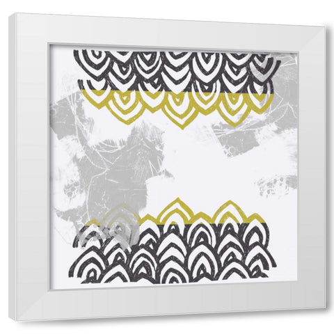 Block Print Abstract V White Modern Wood Framed Art Print by Vess, June Erica