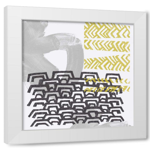 Block Print Abstract VI White Modern Wood Framed Art Print by Vess, June Erica