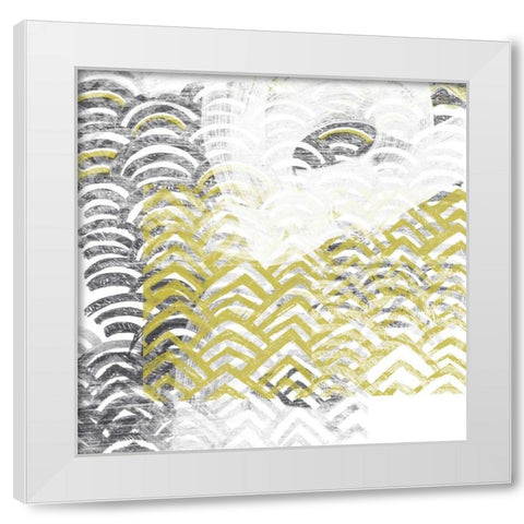 Block Print Abstract VII White Modern Wood Framed Art Print by Vess, June Erica