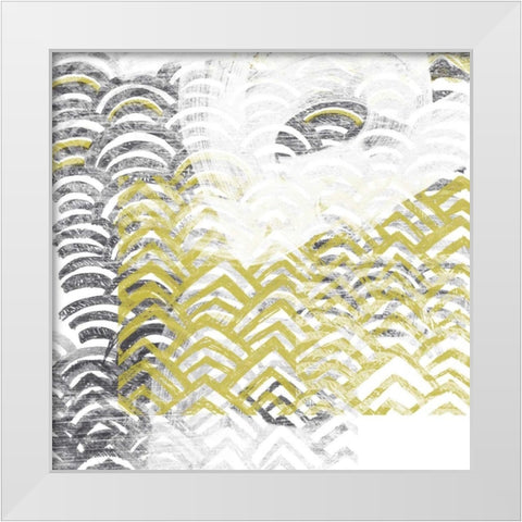 Block Print Abstract VII White Modern Wood Framed Art Print by Vess, June Erica