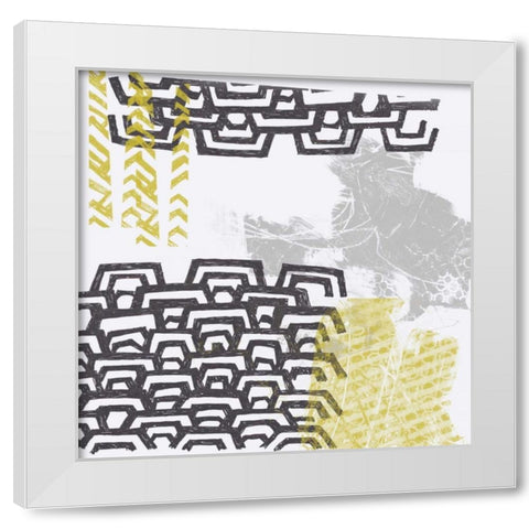 Block Print Abstract VIII White Modern Wood Framed Art Print by Vess, June Erica