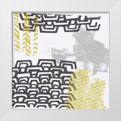 Block Print Abstract VIII White Modern Wood Framed Art Print by Vess, June Erica