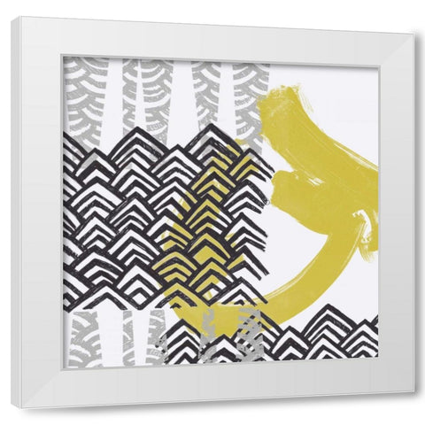 Block Print Abstract IX White Modern Wood Framed Art Print by Vess, June Erica