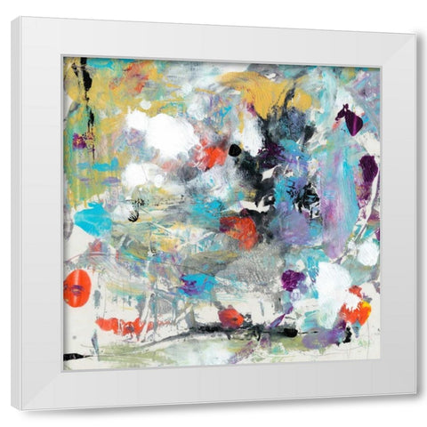 Jostle III White Modern Wood Framed Art Print by OToole, Tim