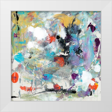 Jostle III White Modern Wood Framed Art Print by OToole, Tim