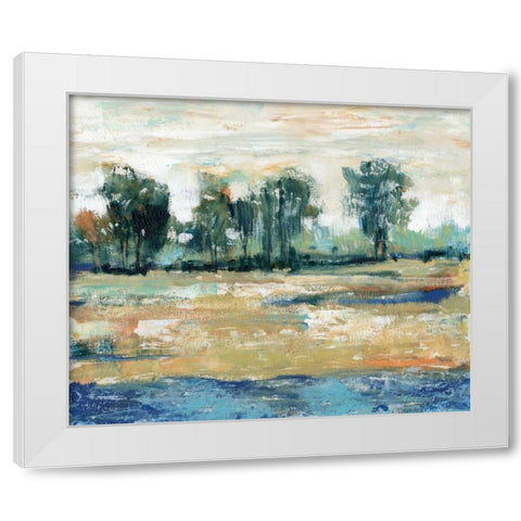 Blue Shade I White Modern Wood Framed Art Print by OToole, Tim