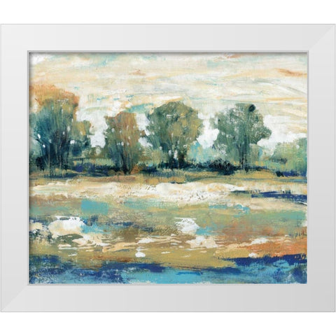 Blue Shade II White Modern Wood Framed Art Print by OToole, Tim