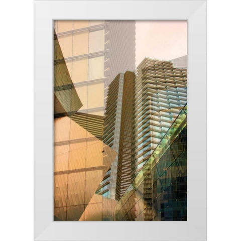 Double Take IV White Modern Wood Framed Art Print by Perkins, Greg