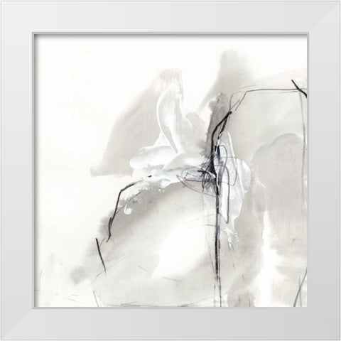 Monochrome Gestures I White Modern Wood Framed Art Print by Vess, June Erica