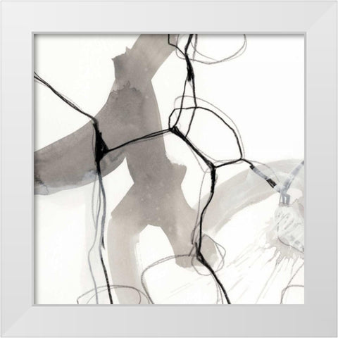 Modulate I White Modern Wood Framed Art Print by Vess, June Erica