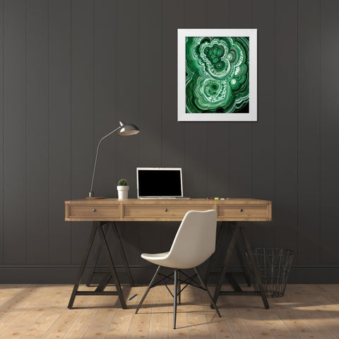 Malachite II White Modern Wood Framed Art Print by McCavitt, Naomi